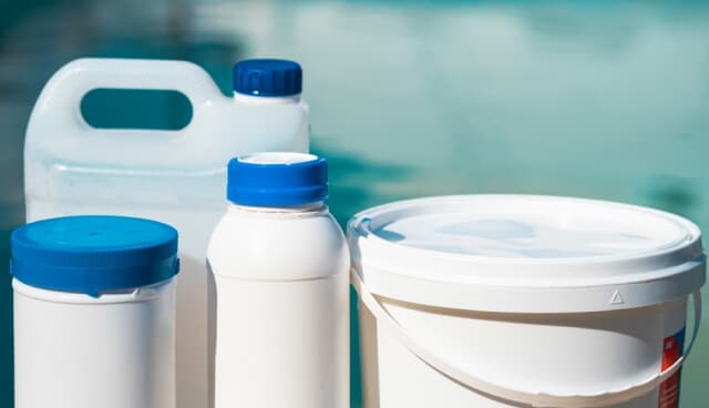 Pool Cleaning Chemical Bottles