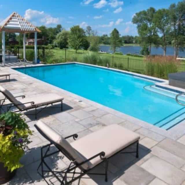 Large backyard inground pool